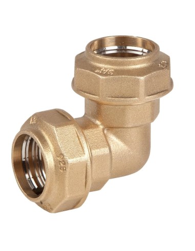 Racor L elbow coupling PE32xPE32 forged brass