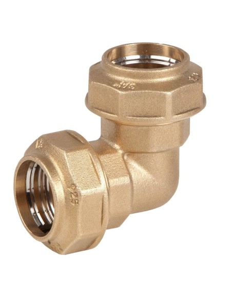 Racor L elbow coupling PE32xPE32 forged brass