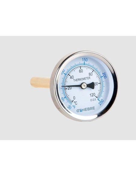 Unterer bimetallischer Thermometer 63 mm 0-120 °C