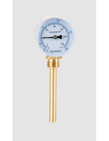 Bimetallthermometer 63 mm Messing 0-120°C