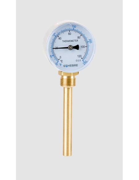Bimetallthermometer 63 mm Messing 0-120°C