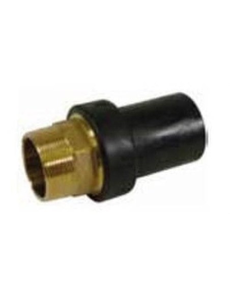 PE100 transition fitting 63x2" brass