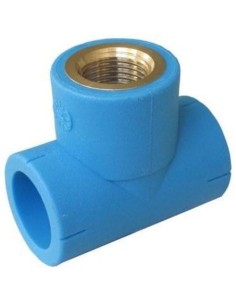 Blue PP threaded plug 32x1/2" with brass