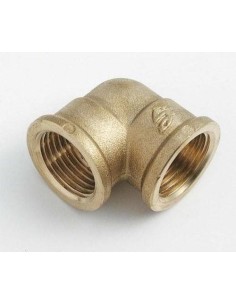 Codo de latón macizo hembra-hembra 1/2" para fontanería
