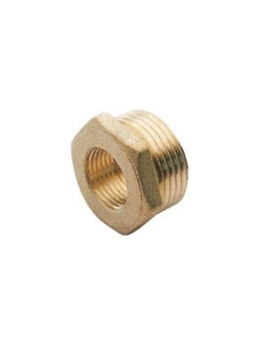 Hexagonal Brass Threaded Reducer M-H 3/4" to 1/2