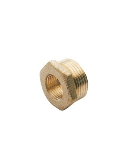 Hexagonal Brass Threaded Reducer M-H 3/4" to 1/2