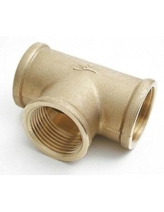 Female brass DZR 1 1/4" BSPP thread tee 2