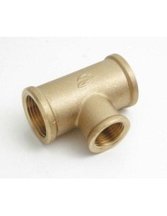 Brass DZR Reducer Tee 1x1/2x1" BSPP Thread 2