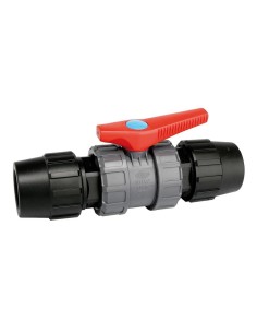 Disassemblable PVC ball valve 32 mm with polyester tube link