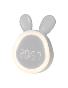 Rechargeable bunny white USB alarm clock