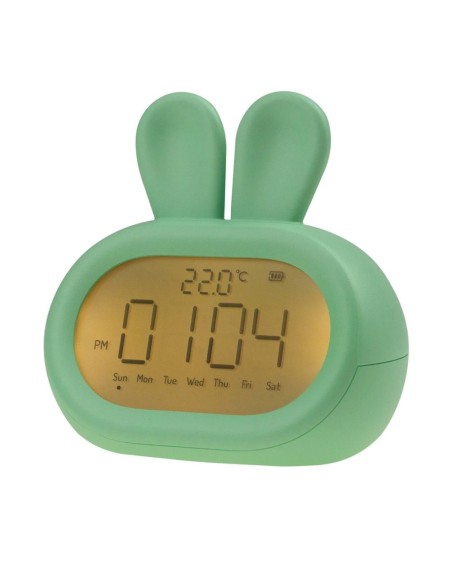 Réveil rechargeable lapin vert en ABS