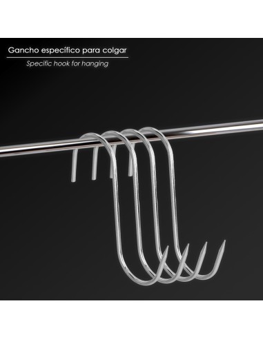 Crochet boucher inoxydable 100 mm