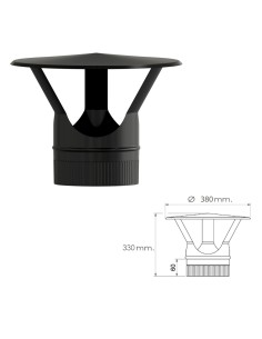 Vitrified stove hat black Ø 200 mm 2