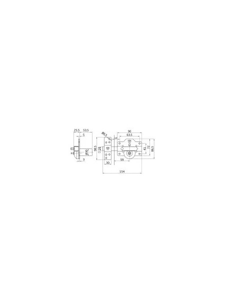 High-security anti-bumping latch chrome 90 mm 1PLUS