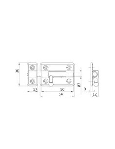 Latch pin 50 mm chrome mod. 383 2