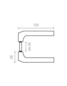 Square aluminum silver handle set 8 mm 68124 Micel 2