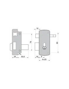 Surface-mounted lock MCM 2556AP-70-I with double cylinder 2