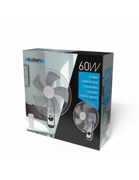 Wall Fan 60W with Remote Control Küken 2 Units