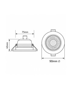 LED-Downlight 7 W IP54 60° 3CCT 2