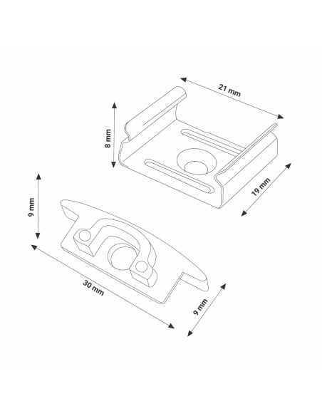 Bouchons et crochets pour profilé LM3704, 20 pièces