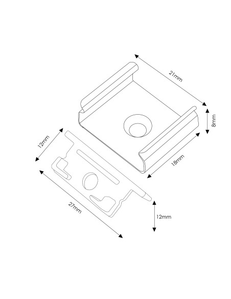 Tampões e grampos para perfil LM3755 20 unidades