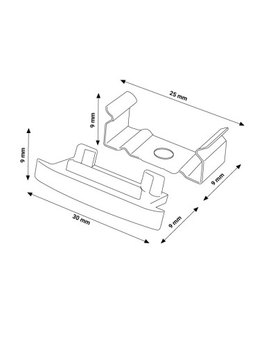 Tappi e morsetti per profilo LM3718 20 pezzi