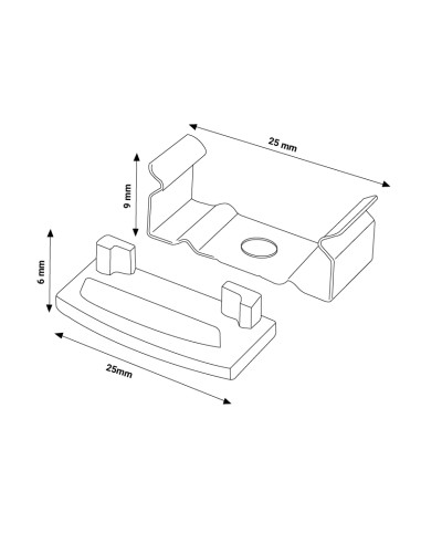 Bouchons et crochets pour profilé LM3716, 20 unités
