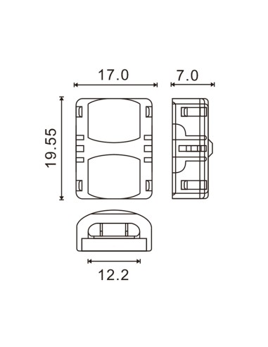 Conector hipopótamo LED 12 mm 5 pinos IP20