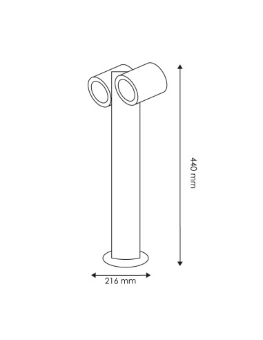 Baliza Double Urban 2XGU10 aluminio PMMA