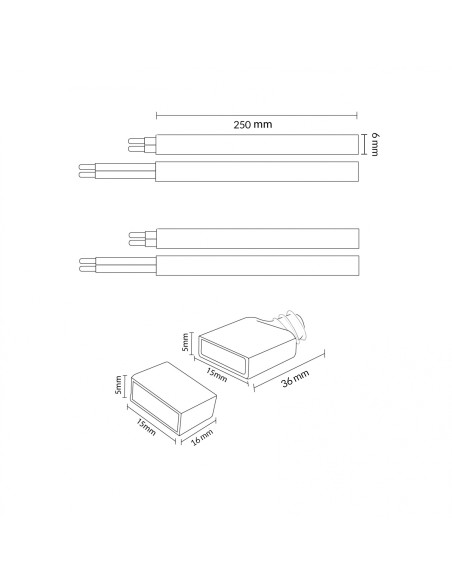 Adapter cable for 220 V LED strip 25 cm