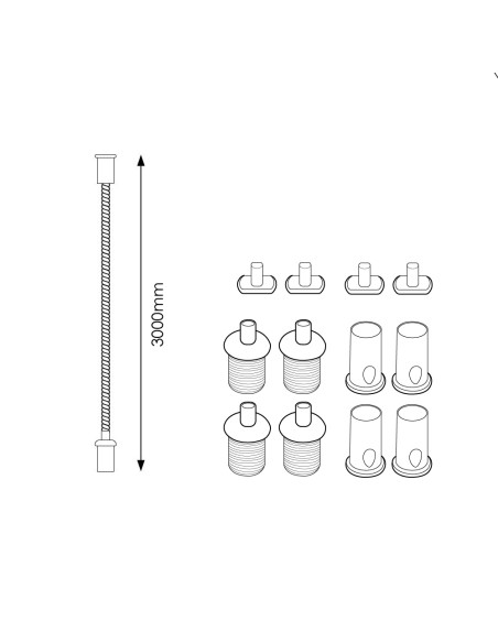 Hangers for 3-meter aluminum LED track