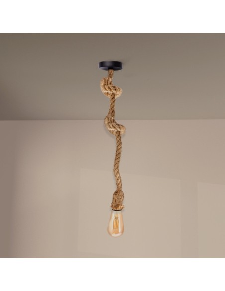 Lâmpada de teto Rope metal linho 150 cm