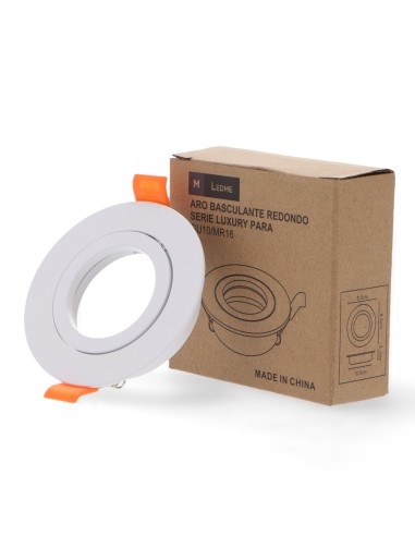 Aro basculante redondo blanco 85 mm M LEDME