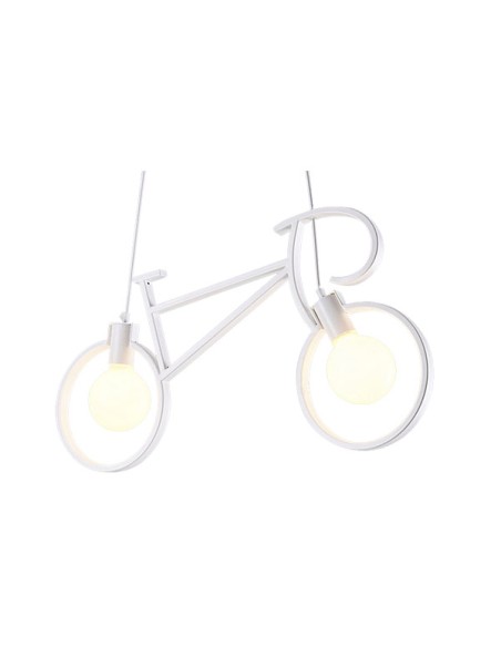 Lampe de plafond vintage 2L métal blanc