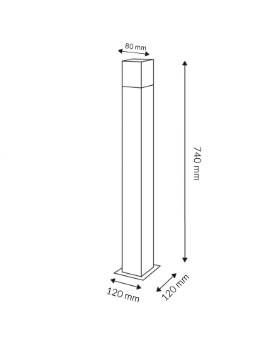 Baliza Design Plus E27 40 W acero PMMA