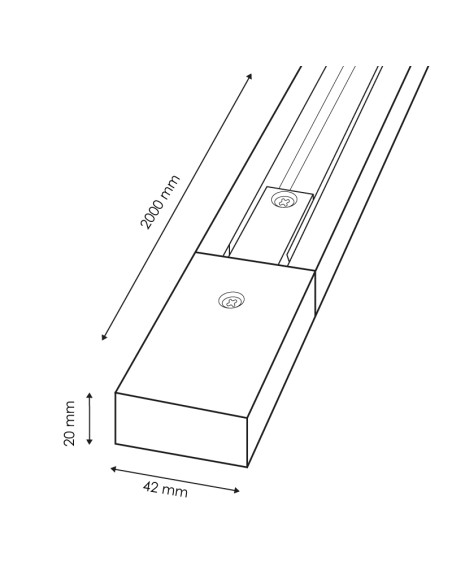 Rail biphasé renforcé 2 m aluminium