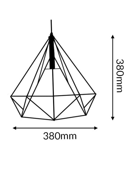 Lampada a soffitto in metallo E27 380x380 mm