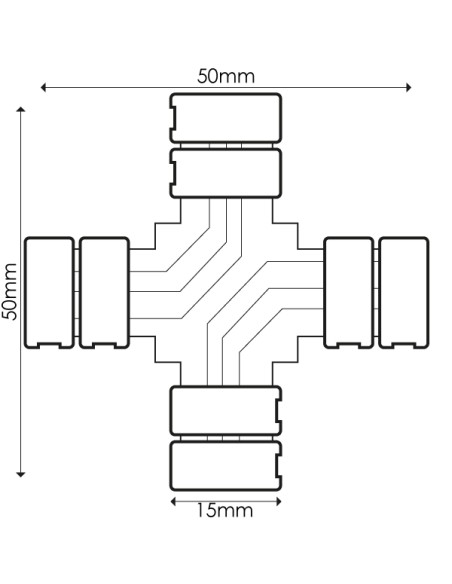 Connector for 10 mm strip 12V/24V RGB type X
