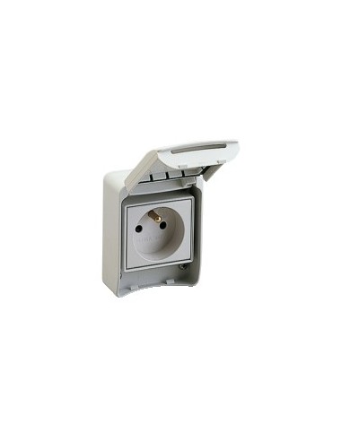 PratiKa 2P+E 16 A IP65 gray socket