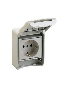 Prise encastrable Pratika 2P+E 16 A grise