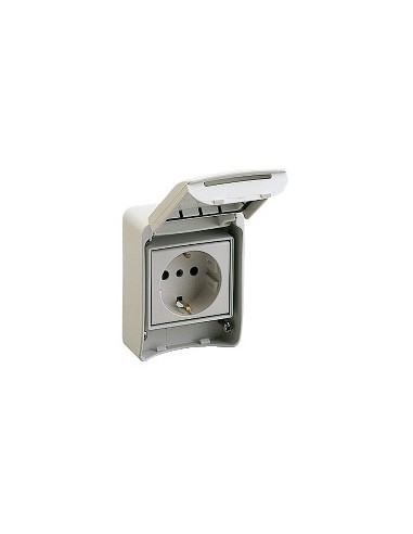 Tomada embutida Pratika 2P+E 16 A cinza