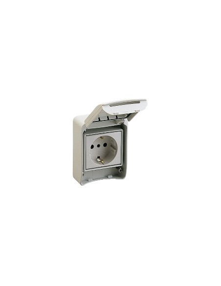 Tomada embutida Pratika 2P+E 16 A cinza