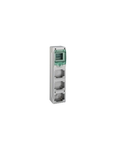 Kaedra Waterproof Enclosure 1x4 Modules 3 Openings 65x85 mm