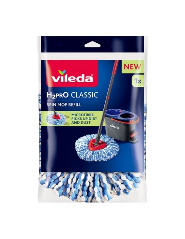 Recambio mopa microfibra H2pro Spin Mop cabeza triangular