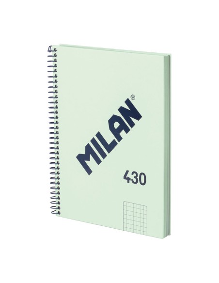 A5 hardcover spiral notebook 80 sheets green grid