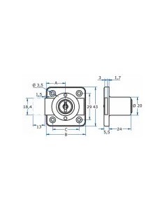Cabinet surface mount lock 25 mm model 362 AGA 2