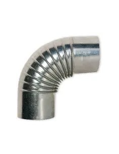 Codo estufa galvanizado 90 grados 100 mm