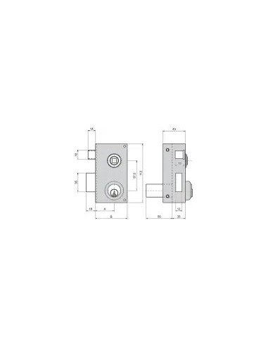 56B 70 mm Left-Hand Lock with Round Button Ilargi