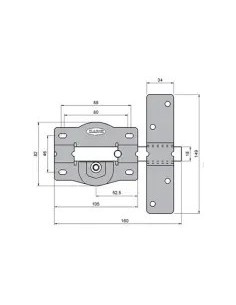 Security deadbolt with key and button 105mm model 1202S 2