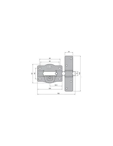 Security deadbolt with key and button 105mm model 1202S